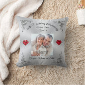 第40記念日のためのパーソナライズな写真のルビー色のギフト クッション (ブランケット)