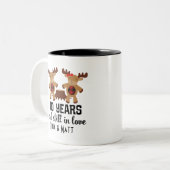 第40記念日のパーソナライズなカップルマグのギフト ツートーンマグカップ (正面左)