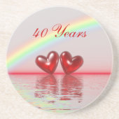 第40記念日のルビーのハート コースター (正面)