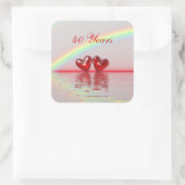 第40記念日のルビーのハート スクエアシール (バッグ)