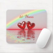 第40記念日のルビーのハート マウスパッド (マウス)