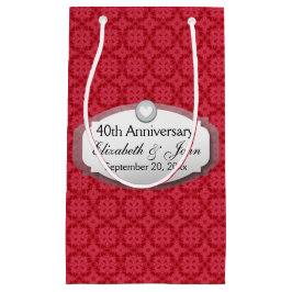 第40記念日の結婚記念日のルビー色の赤Z061 ミディアムペーパーバッグ