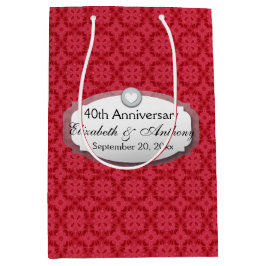 第40記念日の結婚記念日のルビー色の赤Z06 ミディアムペーパーバッグ