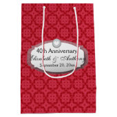 第40記念日の結婚記念日のルビー色の赤Z06 ミディアムペーパーバッグ (裏面)