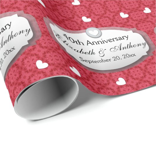 第40記念日の結婚記念日のルビー色の赤Z06 ラッピングペーパー (ロールコーナー)