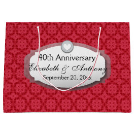 第40記念日の結婚記念日のルビー色の赤Z06 ラージペーパーバッグ