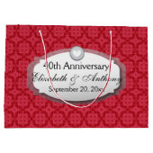 第40記念日の結婚記念日のルビー色の赤Z06 ラージペーパーバッグ (裏面)