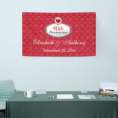 第40記念日の赤いパターンA01 横断幕 (トレードショー)
