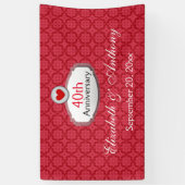 第40記念日の赤いパターンA01 横断幕 (縦)