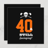 第40誕生会のゴルフ-まだ振れます! 招待状 (正面/裏面)