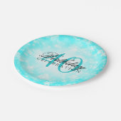 第40誕生会のターコイズの冬の不思議の国 ペーパープレート (アングル)