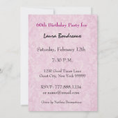 第40誕生会のヴィンテージのピンクフレームS313 招待状 (裏面)