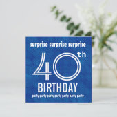 第40誕生会の青い白H421を驚かして下さい 招待状 (スタンド正面)