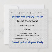 第40誕生会の青い白H421を驚かして下さい 招待状 (裏面)