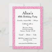 第40誕生会の、ピンクまたは白い数パターン 招待状 (正面)
