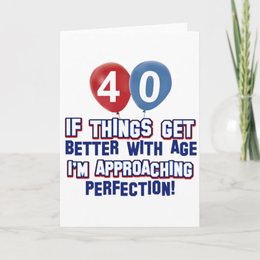 第40誕生日のデザイン カード (正面)
