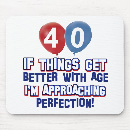 第40誕生日のデザイン マウスパッド (正面)