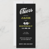 第40誕生日のパーティの招待状のCarpe Diemの応援 招待状 (裏面)