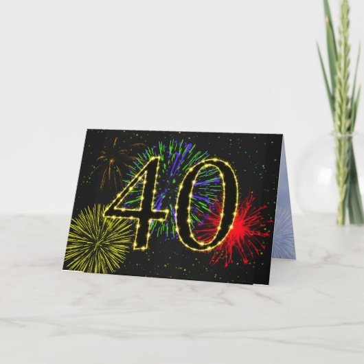 第40誕生日のパーティの招待状 招待状 (正面)