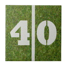 第40誕生日のフットボールのカスタマイズ可能なタイル