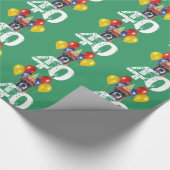 第40誕生日のボクサー犬の緑のギフトの包装紙 ラッピングペーパー (角)