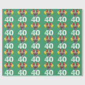 第40誕生日のボクサー犬の緑のギフトの包装紙 ラッピングペーパー (フラット)