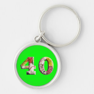 第40誕生日のマイル標石40年のKeychain キーホルダー