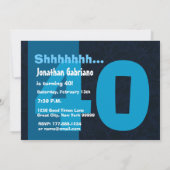 第40誕生日のモダンな青W566Aを驚かして下さい 招待状 (裏面)