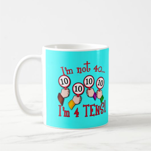 第40誕生日のユーモアのTシャツ コーヒーマグカップ (左)