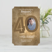 第40誕生日の写真の招待状 招待状 (スタンド正面)
