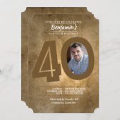 第40誕生日の写真の招待状 招待状 (正面/裏面)