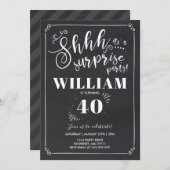 第40誕生日の招待状のヴィンテージの驚きを驚かして下さい 招待状 (正面/裏面)