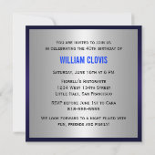 第40誕生日の招待状-赤い銀製の青 招待状 (裏面)