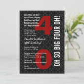 第40誕生日の白黒赤く大きい4オハイオ州! 招待状 (スタンド正面)