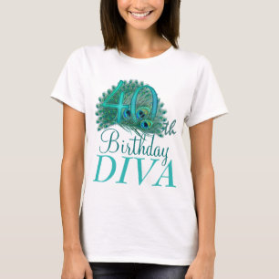 第40誕生日の花型女性歌手のワイシャツ Tシャツ
