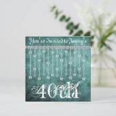 第40誕生日の蝶きらきら光るな招待状 招待状 (スタンド正面)