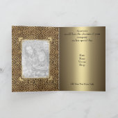 第40誕生日の金ゴールドのアニマルプリントの写真の招待 招待状 (内部)