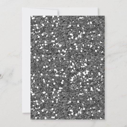 第40誕生日への銀製のグリッターの応援 招待状 (裏面)