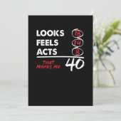 第40誕生日ギフト男性へと女性1980パーティーB 招待状 (スタンド正面)