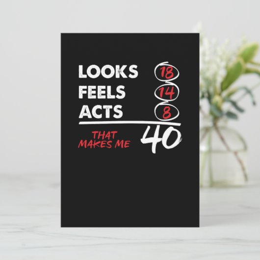 第40誕生日ギフト男性へと女性1980パーティーB 招待状 (スタンド正面)