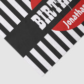 第40誕生日ストライプなおよび気球の黒い赤A08 薄葉紙 (詳細)