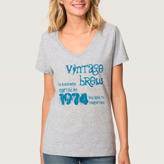 第40誕生日プレゼントの彼女のための1974年のヴィンテージの醸造物のギフト Tシャツ (正面)