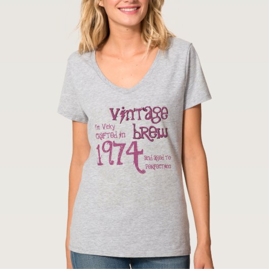 第40誕生日プレゼント1974年または年のヴィンテージの醸造物3 Tシャツ (正面)