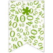 第40誕生日数パターン緑および白 バンティングフラッグ (第1の旗)