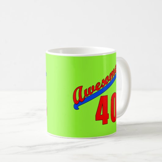 第40誕生日40歳のに素晴らしい コーヒーマグカップ (正面右)