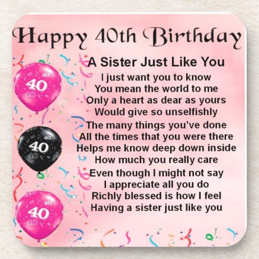 第40誕生日-姉妹の詩 コースター (正面)