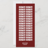 第40誕生日Ohそう大きい4 Oh赤く黒く高いW1482 招待状 (裏面)