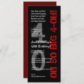 第40誕生日Ohそう大きい4 Oh赤く黒く高いW1482 招待状 (正面/裏面)