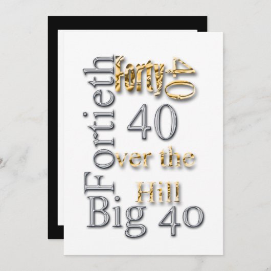 第40金ゴールド銀おもしろいパーティー 招待状 (正面/裏面)