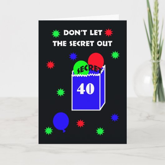 第40驚きの誕生日のパーティの招待状 -- 秘密 招待状 (正面)